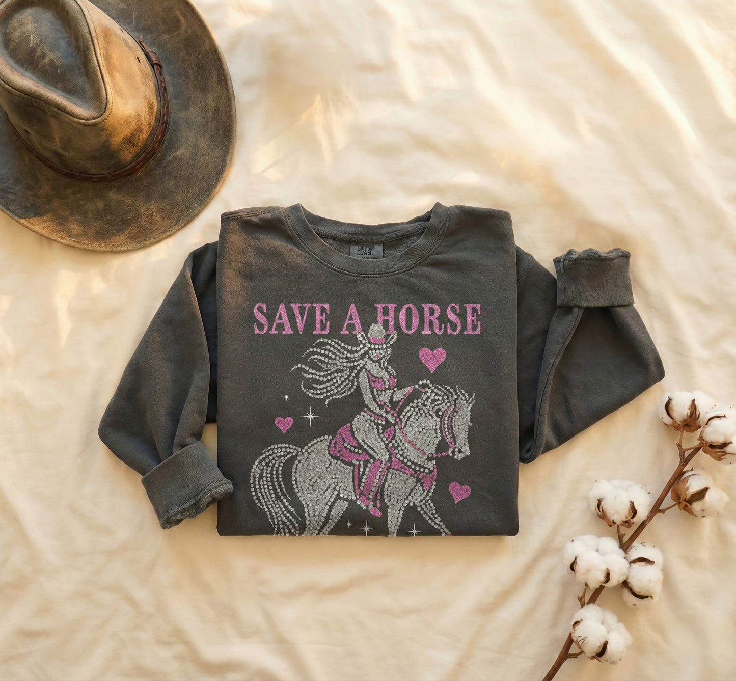Save A Horse Ride A Cowboy Tee & Crewneck