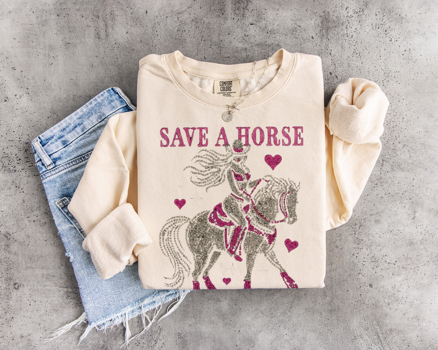 Save A Horse Ride A Cowboy Tee & Crewneck