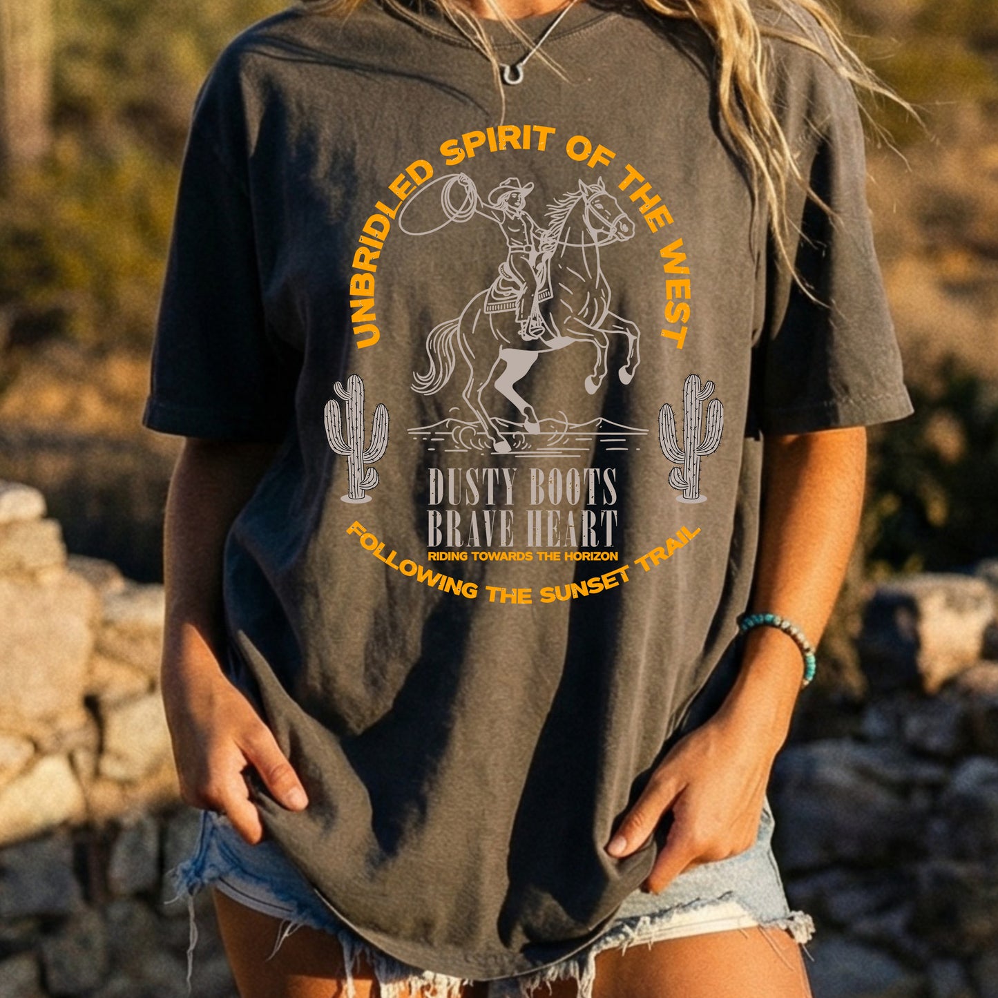 Unbridled Spirit of the West — Western Cowboy Graphic Tee